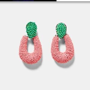 Zara Two Tone Hoop Style Beaded Earrings